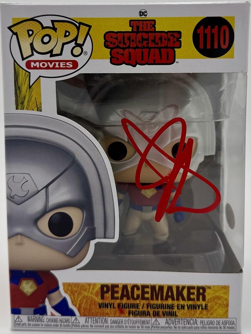 John Cena signed Funko #1110 "Peacemaker" w/character name (Suicide Squad) - JSA COA